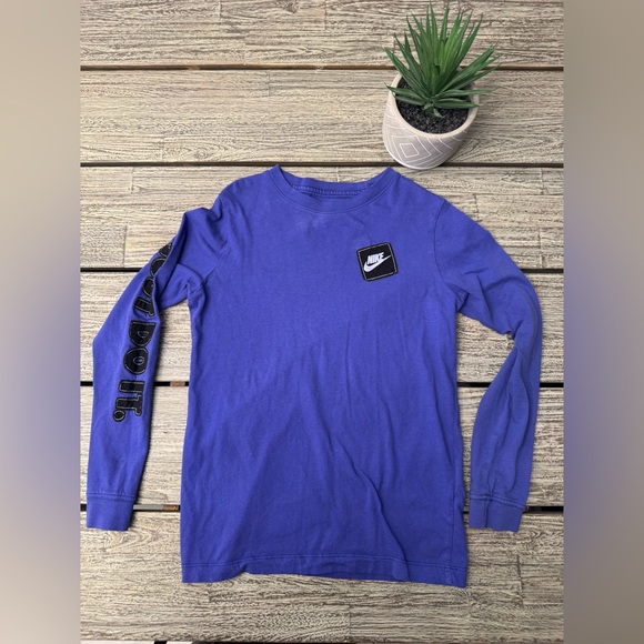 Nike Kids Purple-Blue Long Sleeve Shirt, Unisex, Sz Large - Picture 2 of 4
